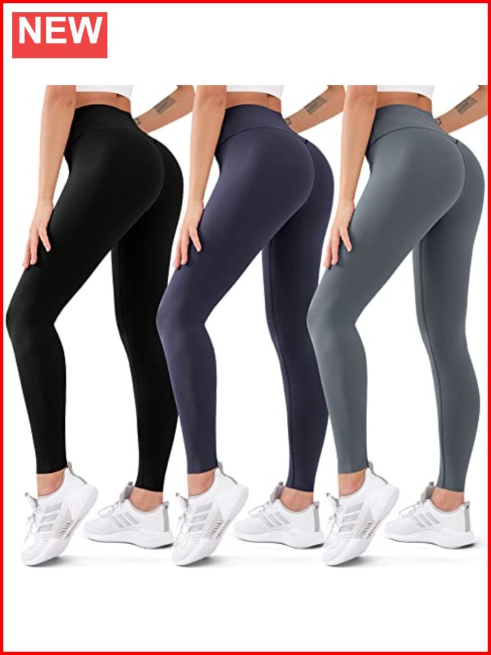 3 Pack High Waisted Butt Lift Leggings Yoga Pants Non See-Through Workout